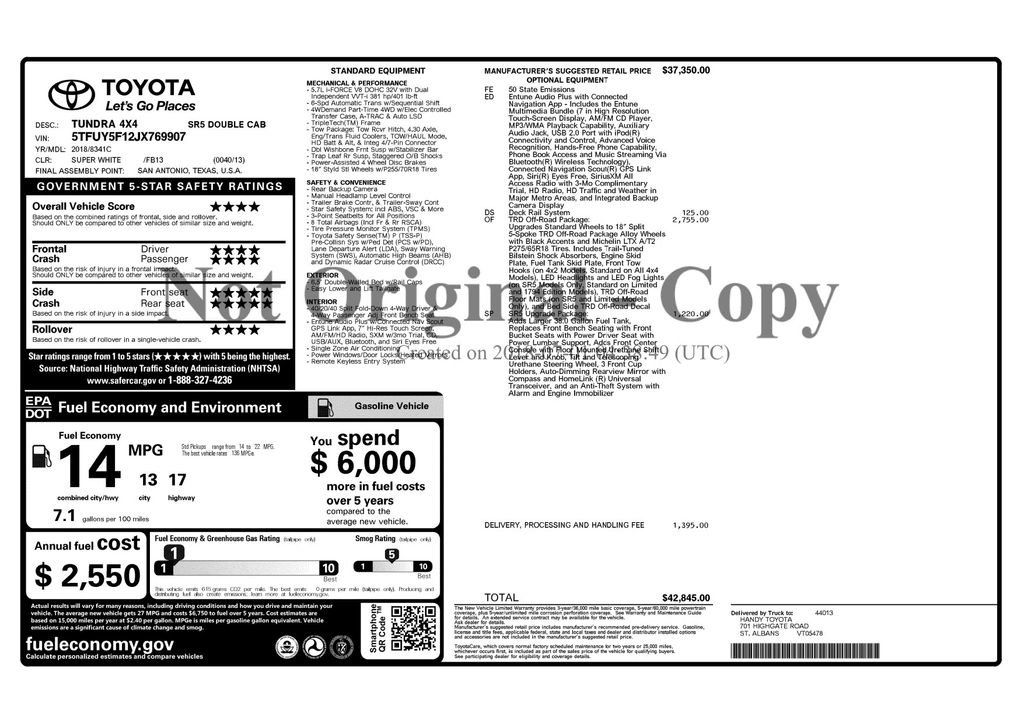 Used 2018 Toyota Tundra SR5 w/ TRD Off Road Package image 3