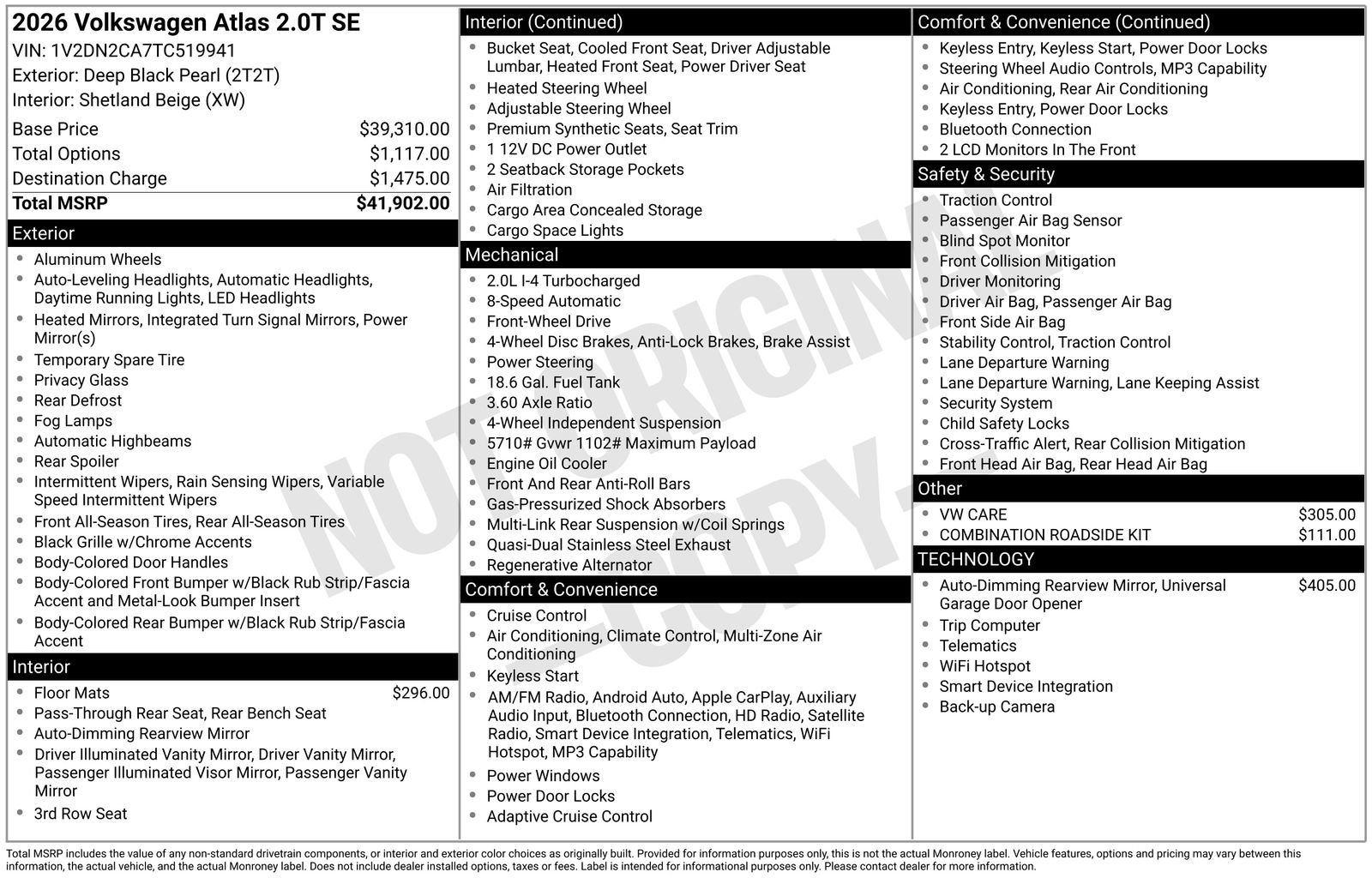Certified 2026 Volkswagen Atlas SE FWD image 41