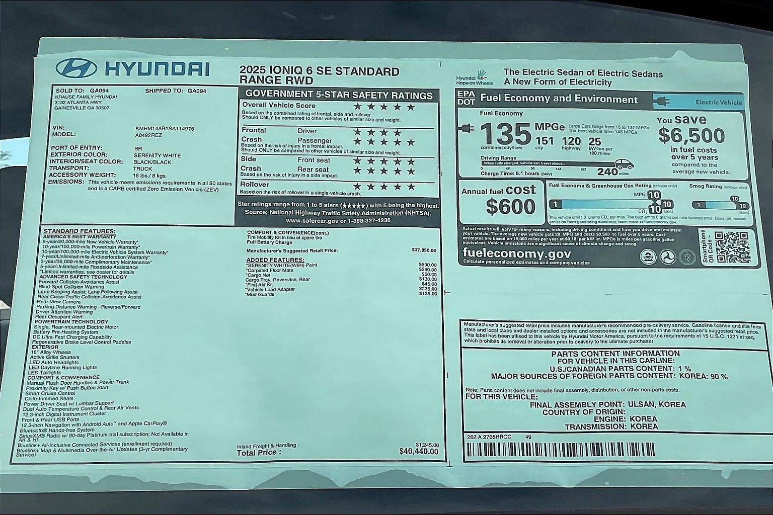 New 2025 Hyundai Ioniq 6 SE image 13