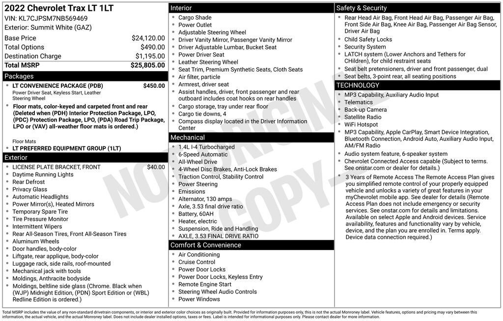 Used 2022 Chevrolet Trax LT w/ LT Convenience Package image 10