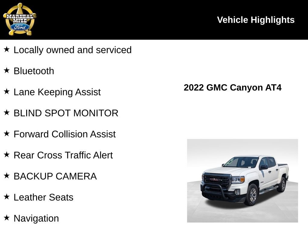 Used 2022 GMC Canyon AT4 w/ Trailering Package AWD/4WD image 2