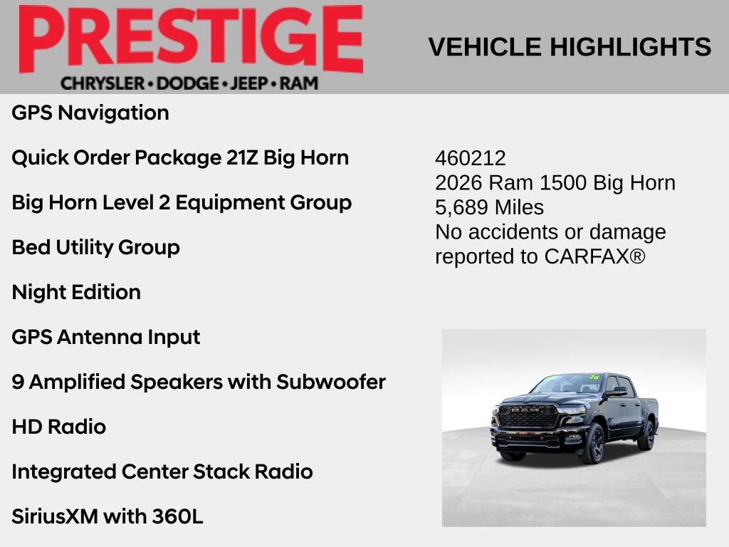Used 2026 RAM 1500 Big Horn AWD/4WD image 2