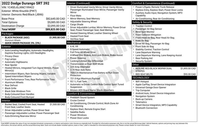 Used 2022 Dodge Durango SRT w/ Black Package image 31