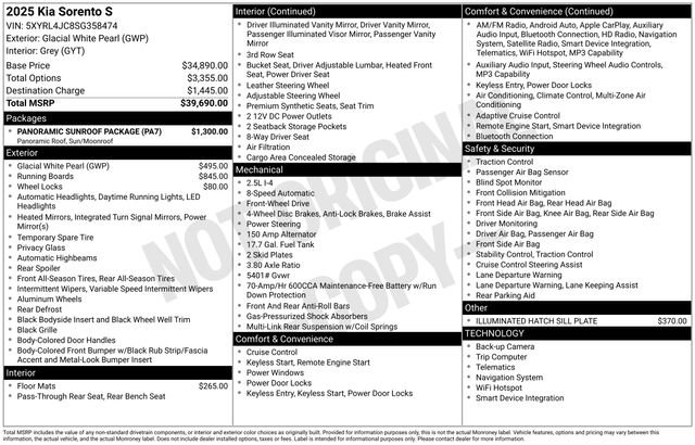 New 2025 Kia Sorento S w/ Panoramic Sunroof Package image 4