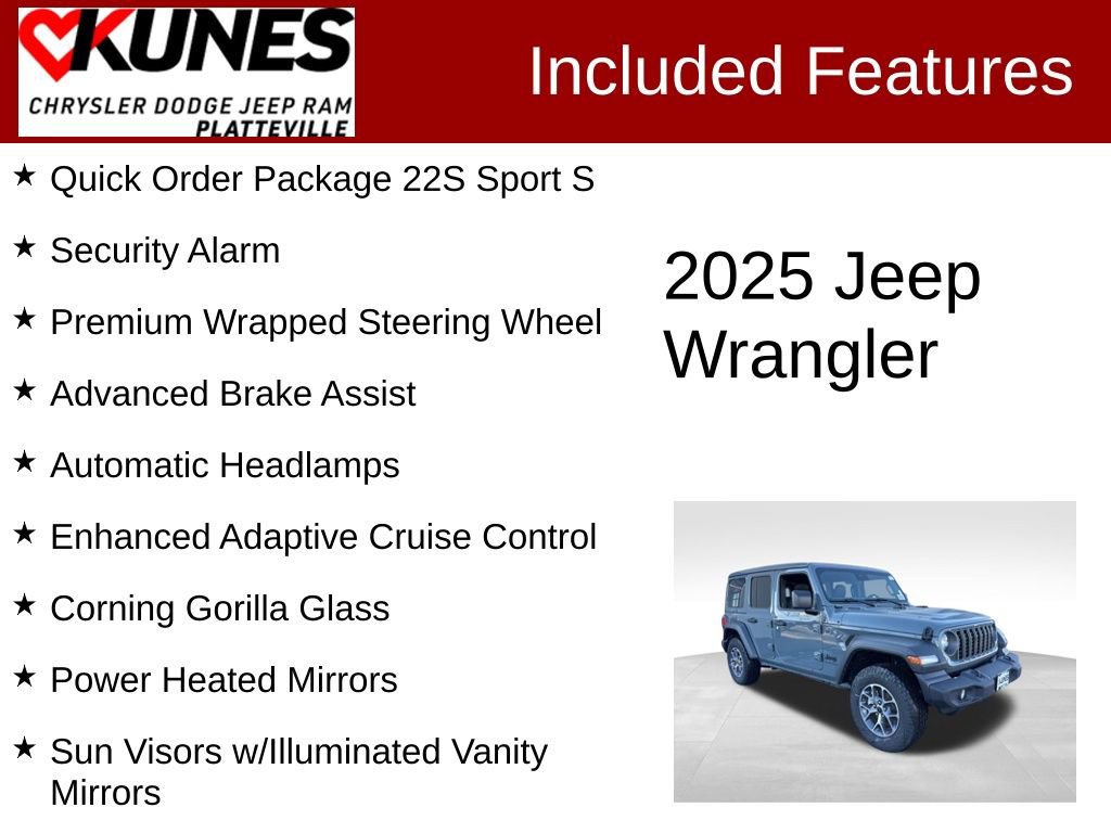 New 2025 Jeep Wrangler Unlimited Sport AWD/4WD image 2