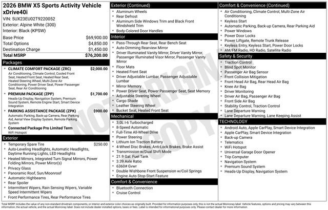 Used 2026 BMW X5 xDrive40i w/ Climate Comfort Package image 38
