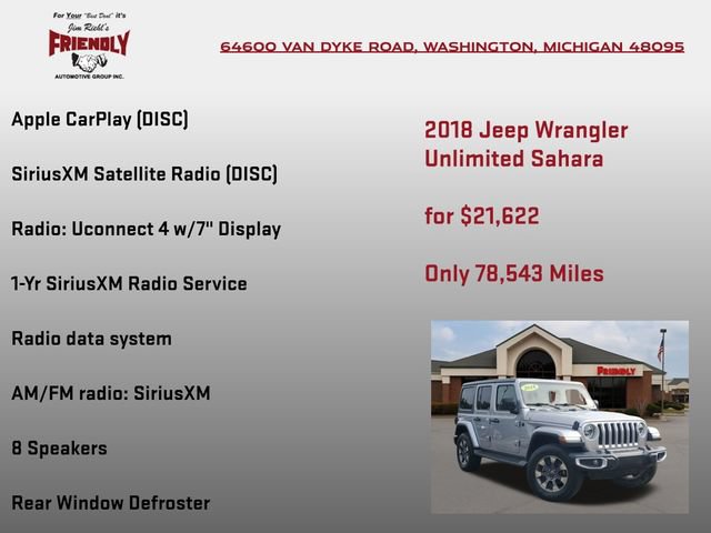 Used 2018 Jeep Wrangler Unlimited Sahara w/ Cold Weather Group AWD/4WD image 15