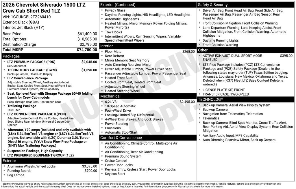 New 2026 Chevrolet Silverado 1500 LTZ w/ LTZ Premium Package AWD/4WD image 6