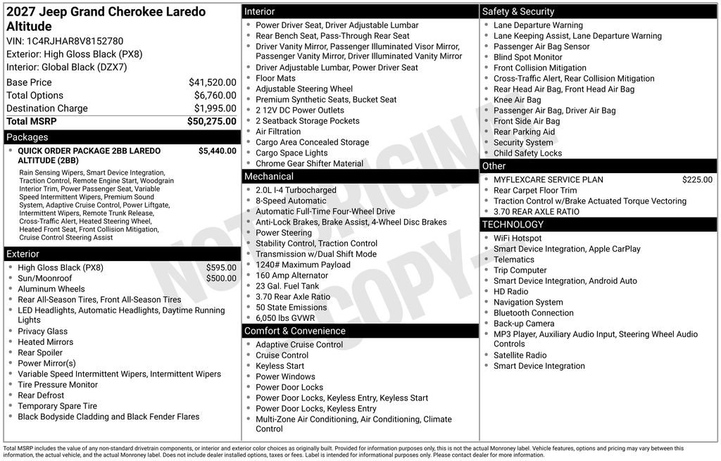 New 2027 Jeep Grand Cherokee Altitude AWD/4WD image 15