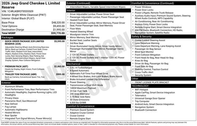 New 2026 Jeep Grand Cherokee L Limited AWD/4WD image 32