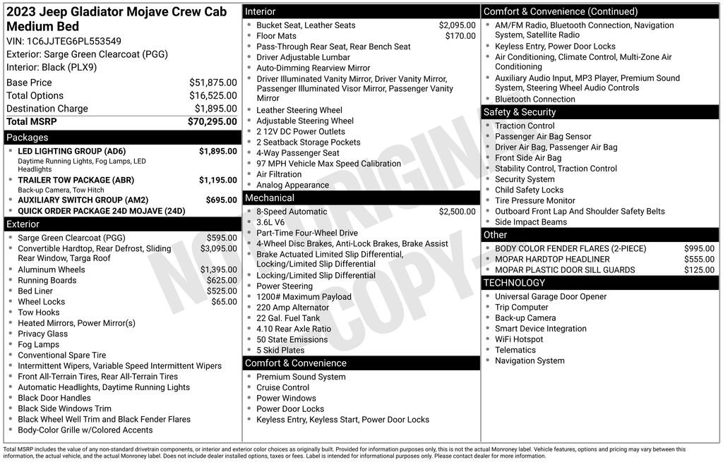 Certified 2023 Jeep Gladiator Mojave w/ LED Lighting Group image 10