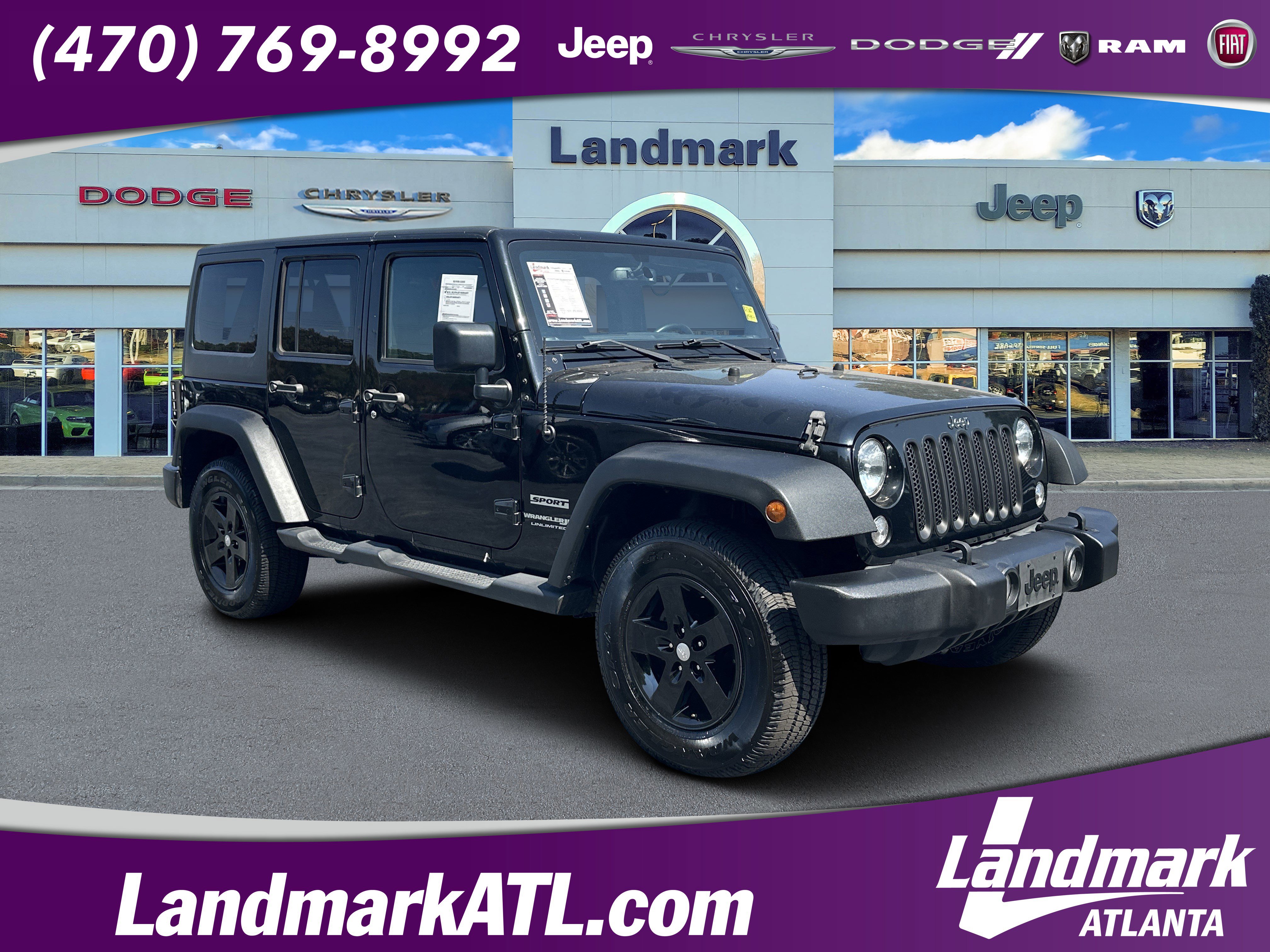 Certified 2018 Jeep Wrangler Unlimited Sport S