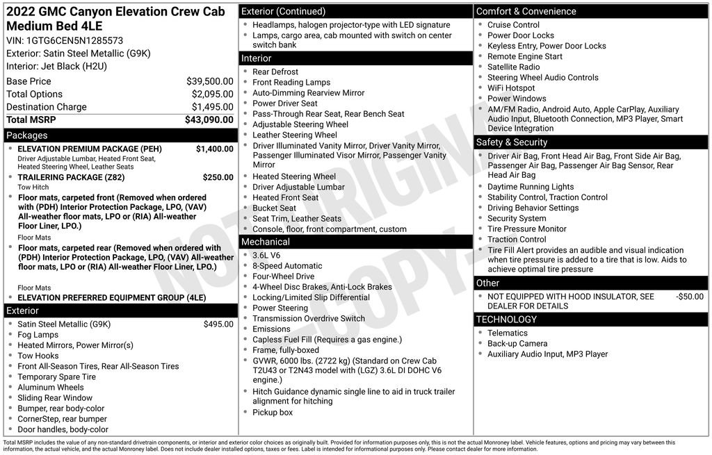Certified 2022 GMC Canyon Elevation w/ Elevation Premium Package image 6