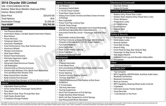 Used 2016 Chrysler 200 Limited FWD image 20