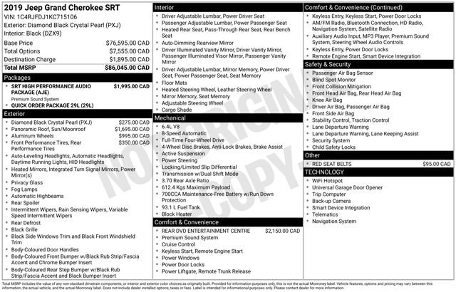 Used 2019 Jeep Grand Cherokee SRT image 32