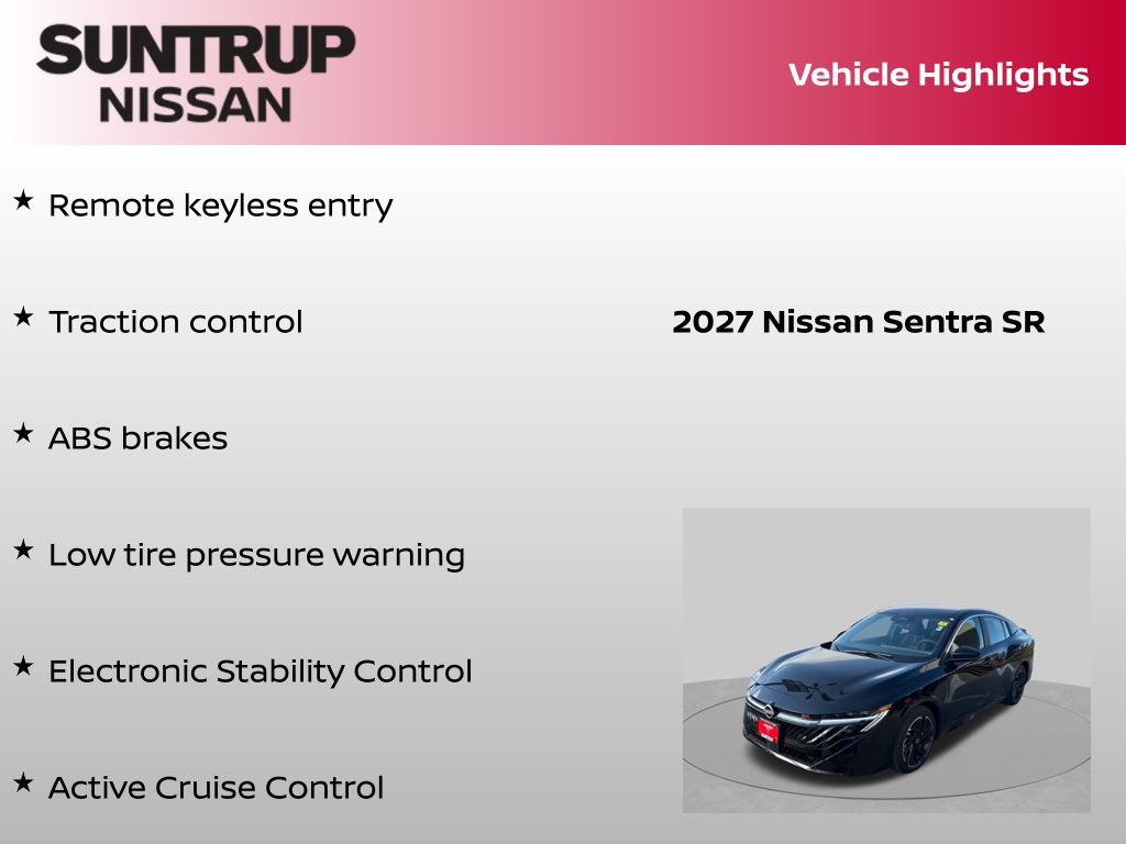 Certified 2027 Nissan Sentra SR w/ Floor Mat Package FWD image 16