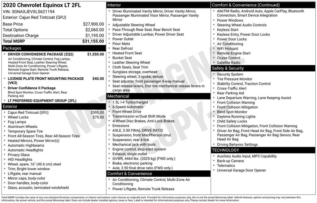 Used 2020 Chevrolet Equinox LT w/ Driver Convenience Package FWD image 6