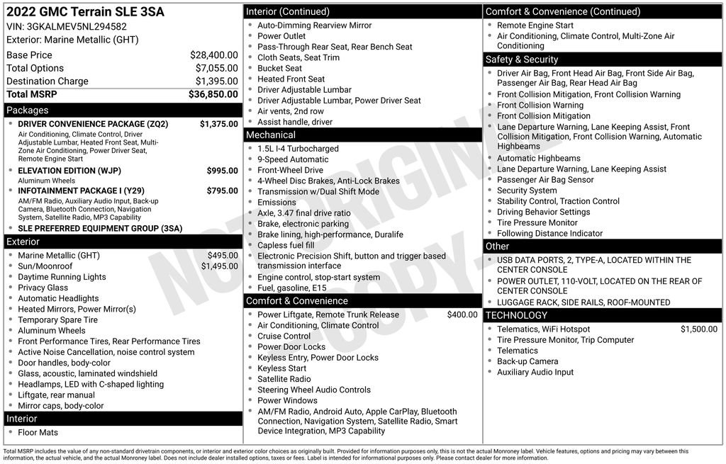 Used 2022 GMC Terrain SLE w/ Driver Convenience Package image 5