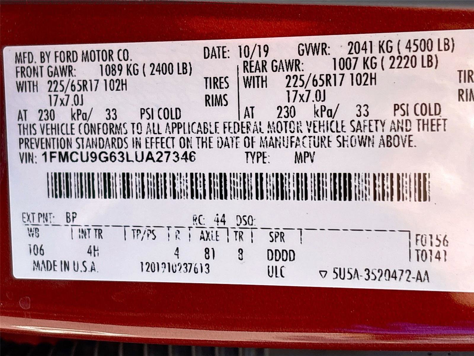 Used 2020 Ford Escape SE image 32