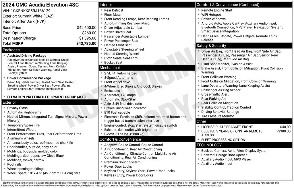 Used 2024 GMC Acadia Elevation FWD image 47