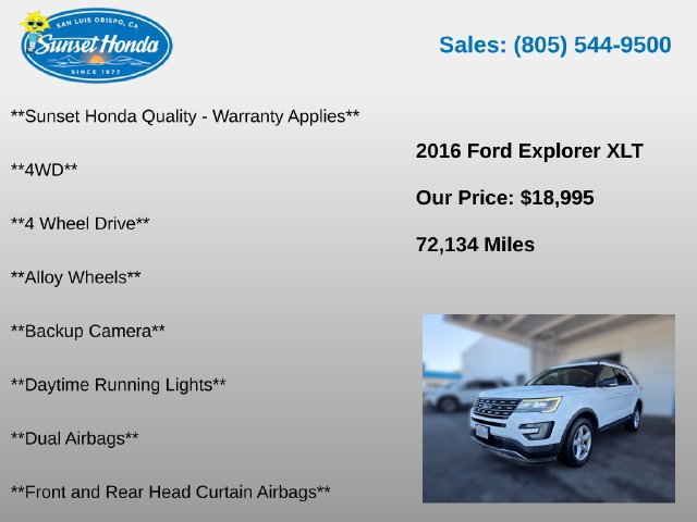 Used 2016 Ford Explorer XLT w/ Equipment Group 201A AWD/4WD image 5