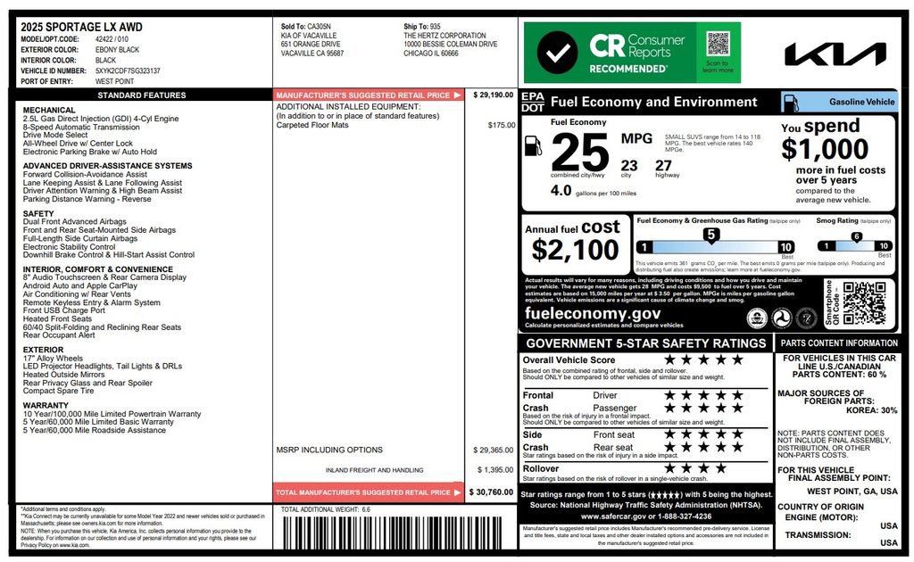 Used 2025 Kia Sportage LX image 3