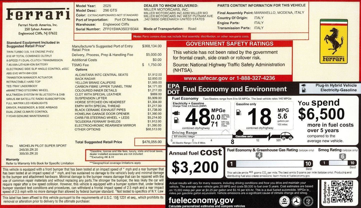 Certified 2025 Ferrari 296 GTS image 2