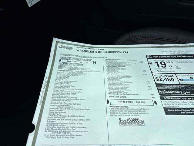 New 2027 Jeep Wrangler Unlimited Rubicon AWD/4WD image 13