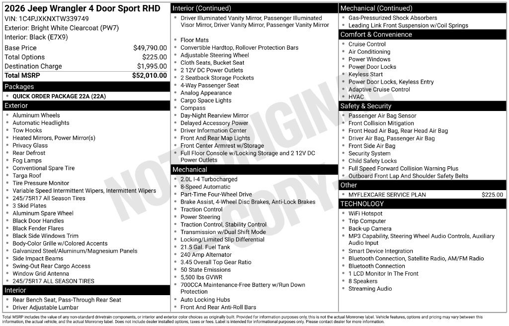 New 2026 Jeep Wrangler Unlimited Sport AWD/4WD image 18
