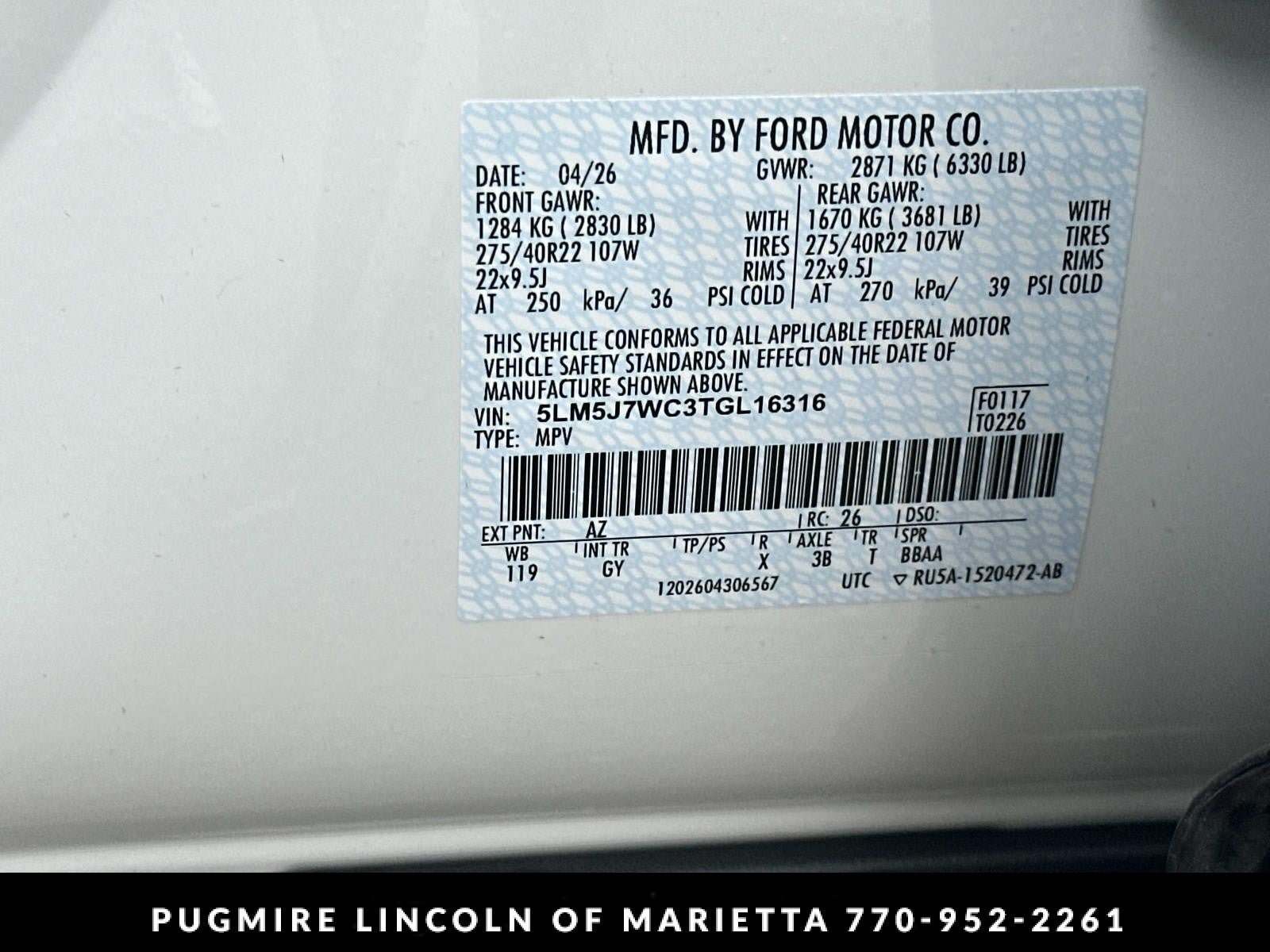 New 2026 Lincoln Aviator Reserve RWD image 34