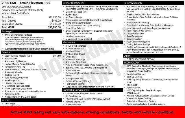 Used 2025 GMC Terrain Elevation AWD/4WD image 32
