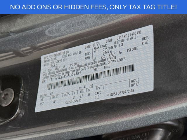 New 2025 Ford F150 Lariat w/ Equipment Group 502A High image 34