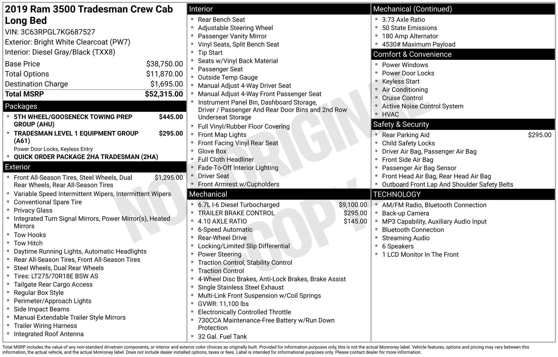 Used 2019 RAM 3500 Tradesman image 3