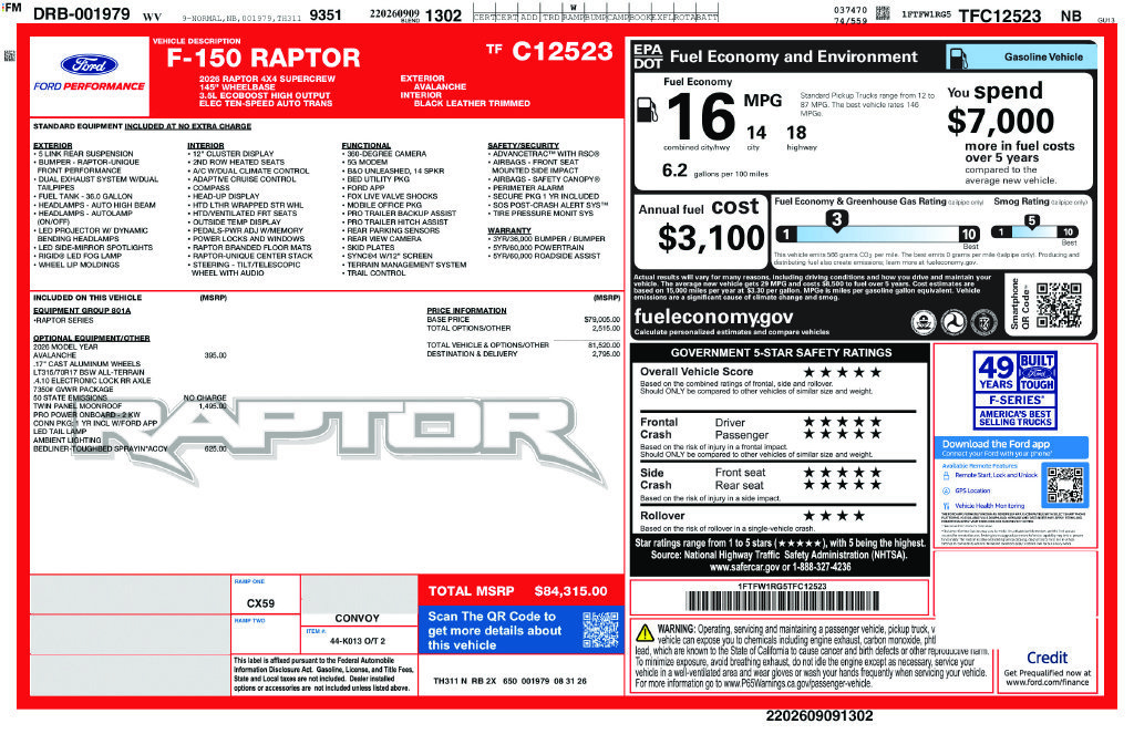 New 2026 Ford F150 Raptor AWD/4WD image 6