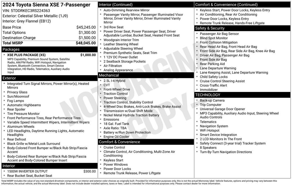 Used 2024 Toyota Sienna XSE w/ XSE Plus Package FWD image 6