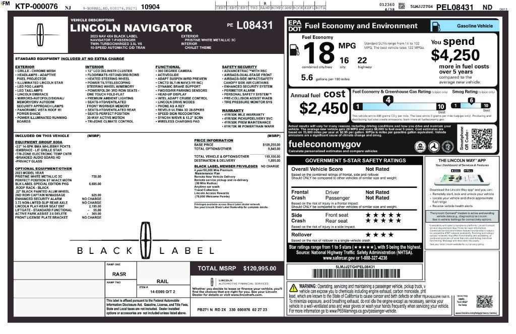 Certified 2023 Lincoln Navigator Black Label AWD/4WD image 37