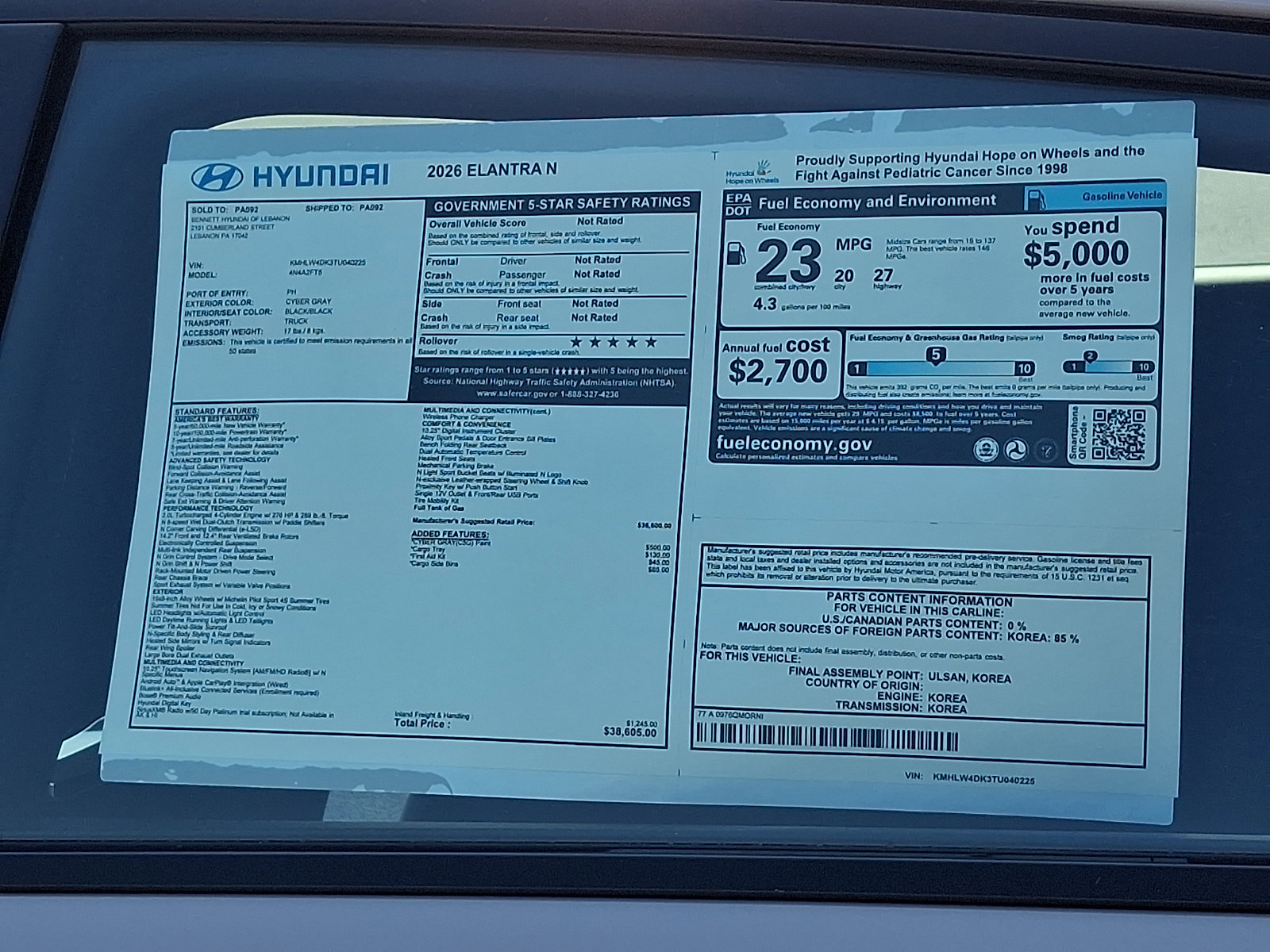 New 2026 Hyundai Elantra N FWD image 3