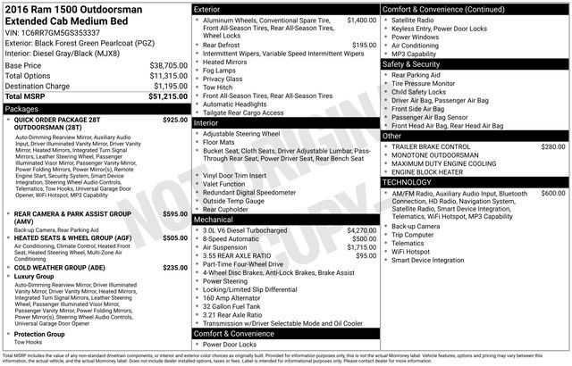 Used 2016 RAM 1500 Outdoorsman AWD/4WD image 16