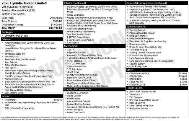 New 2026 Hyundai Tucson Limited AWD/4WD image 30