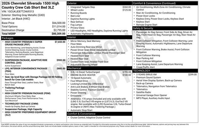 New 2026 Chevrolet Silverado 1500 High Country AWD/4WD image 4