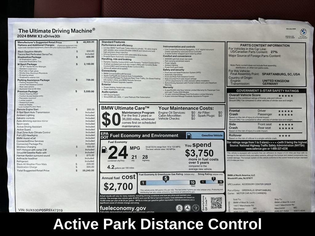 Used 2024 BMW X3 xDrive30i w/ Premium Package image 33