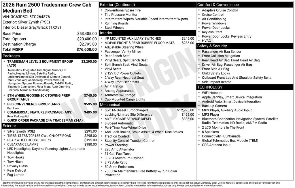 New 2026 RAM 2500 Tradesman AWD/4WD image 31
