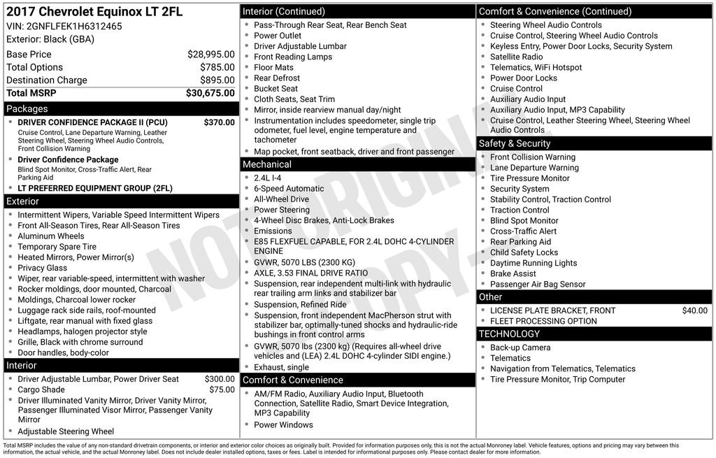 Used 2017 Chevrolet Equinox LT w/ Driver Confidence Package II image 38