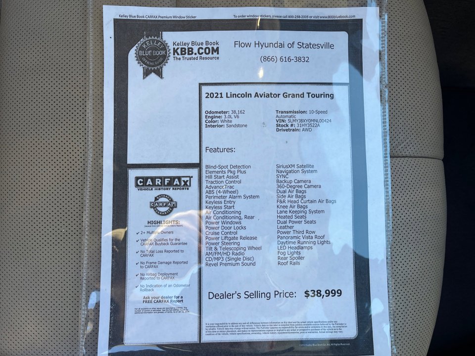 Used 2021 Lincoln Aviator Grand Touring w/ Equipment Group 301A image 33