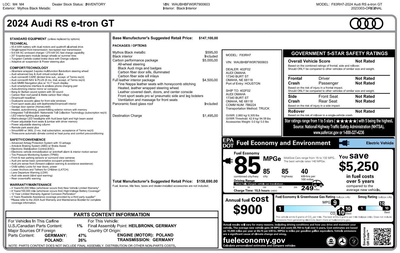 Used 2024 Audi RS e-tron GT w/ Carbon Performance Package image 2