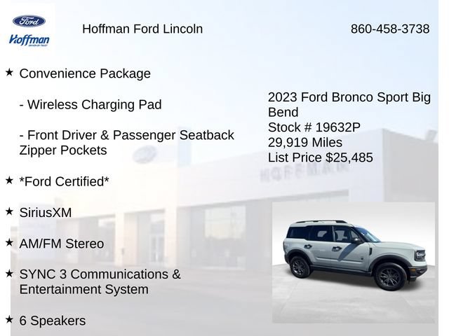 Certified 2023 Ford Bronco Sport Big Bend w/ Convenience Package AWD/4WD image 12