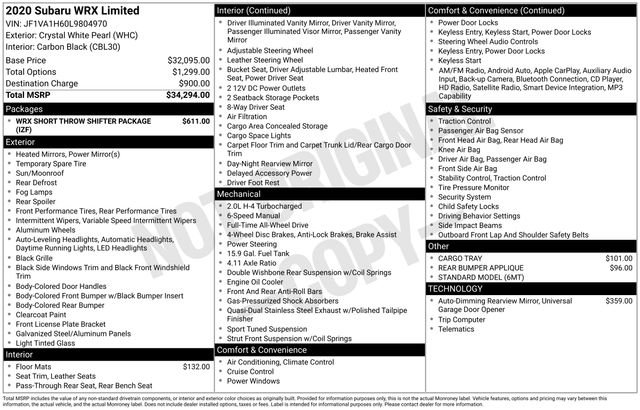 Used 2020 Subaru WRX Limited image 21