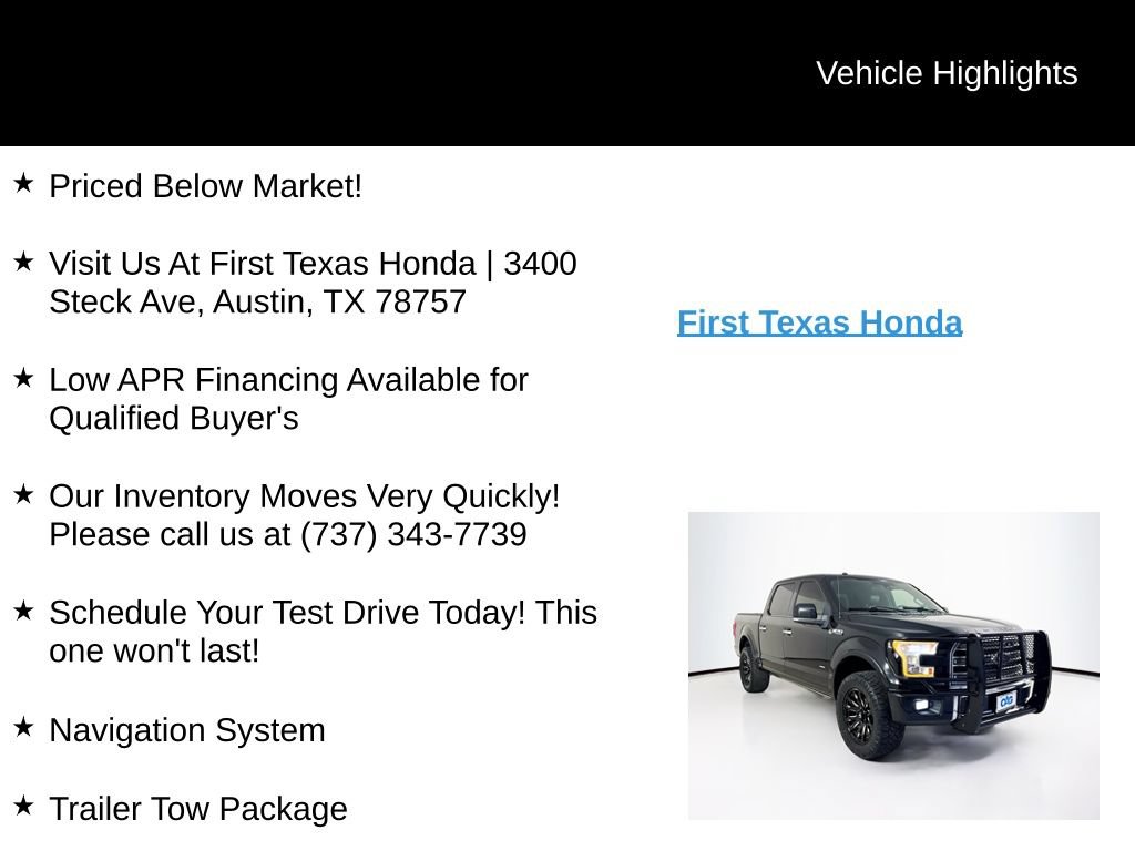 Used 2016 Ford F150 Limited w/ Trailer Tow Package AWD/4WD image 10