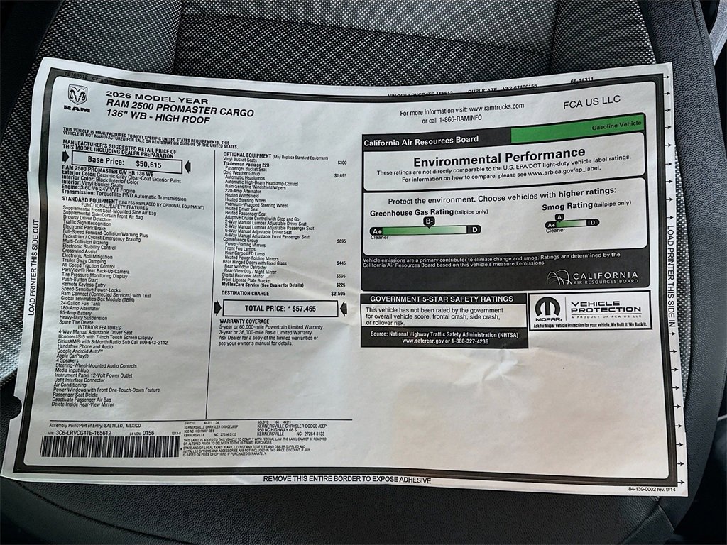 New 2026 RAM ProMaster 2500 w/ Cold Weather Group image 21