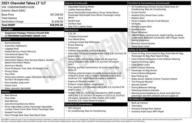 Certified 2021 Chevrolet Tahoe LT AWD/4WD image 34